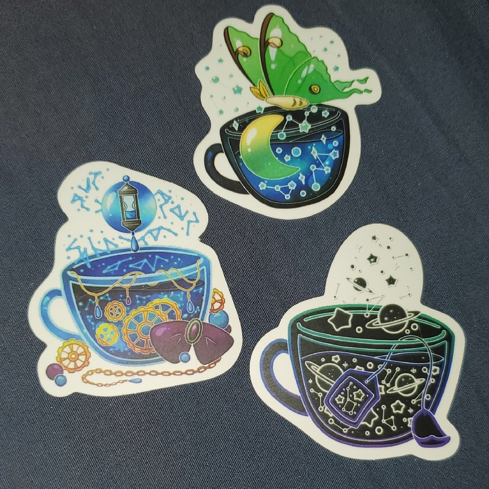 🌈FREE W/BUNDLE🌈 Set of 3 Celestial Themed Coffee/Tea Stickers